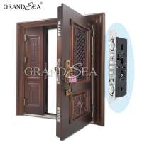 luxury design high quality burglar proof door low price single double Exterior steel door